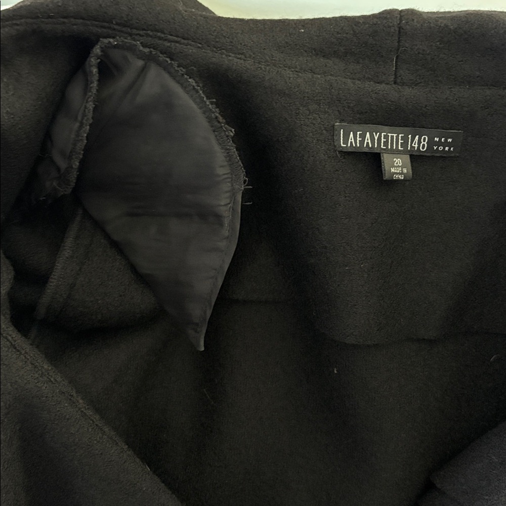 Lafayette 148 New York Black Wool Wrap Blazer Jacket Size 20 - Picture 9 of 10